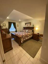 Down stairs bedroom has a large window and view.  It doesn't feel "basementy" at all.  Plus a large closet.