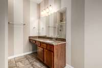 As well as a spacious primary bath with upgraded countertop and sink