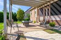 Partially covered patio.