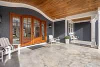 Beautiful barrel ceiling on the front porch