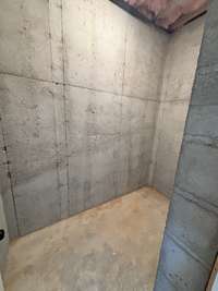 Concrete wall storage in garage