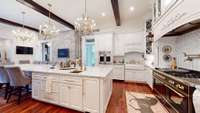 Top of the line appliances, exquisite custom built cabinets, built in convection oven