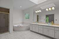 Another view of the Primary Bath with natural light cascading in.