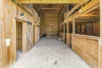 Animal stalls in charming barn