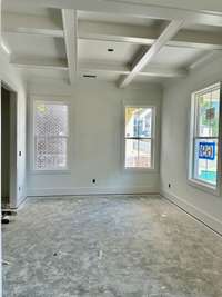 Dining with coffered ceiling