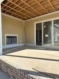 Back porch with gas fireplace