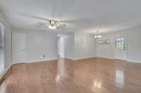 Open Great Room w/ combination dining room; new ceiling fans and dimmer switches throughout!