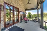 A wall of glass doors and windows gives you a glimpse into this specail home.