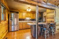 Gallery kitchen with extra ovens