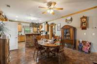 Breakfast nook looking into kitchen.  Dinning Room on Left, Owner's Suite on right