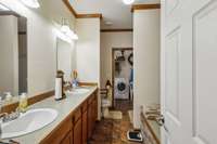 Owner's in-suite bath with Double Vanity, separate tub and shower