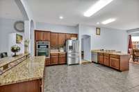 Extra Large Kitchen with Stainless Steel Appliances and eat in Bar