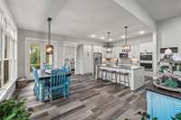 Dining Area and Kitchen.