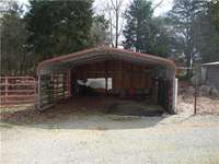 metal building, great for keeping equipment under cover: