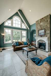 GATHERING ROOM OFF GOURMET KITCHEN AREA, WITH FIREPLACE