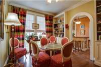 Breakfast room with built in bookcases