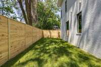 Fully fenced backyard.