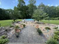 View of backyard from the porch.