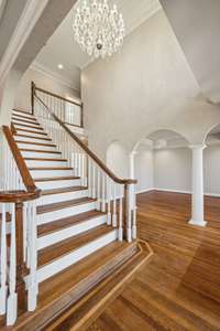 Foyer opens to living room & dining room