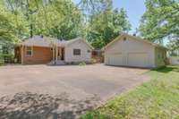 Large driveway and 2-car garage