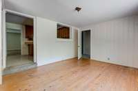 Dining area with hardwood flooring