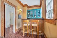 There's an attached serving bar - perfect for after dinner drink service.