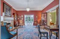 Both parlor rooms had french door entries and fireplaces.