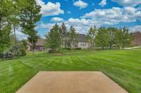 Backyard with patio slab