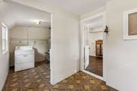 Laundry room, mudroom off of the kitchen with exterior door to the back