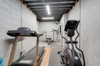 Basement level:  Fitness room