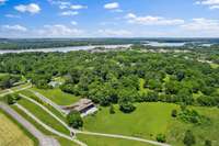 Aerial views to highlight the proximity of this property to the Cumberland River.