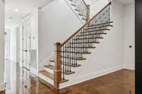 Stairs down to full daylight basement