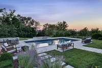 Featuring a heated pool & hot tub by Watermark Pools with spectacular views