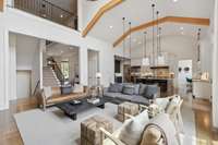 Open floor plan, high ceilings