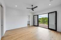 Upstairs bedroom with deck access