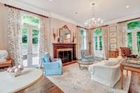 These french doors lead to two separate courtyards.