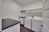 One of two laundry rooms.