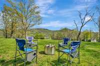 Perfect firepit area on the 5 acres. Serene and beautiful overlooking the valleys