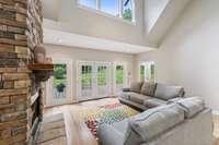 View of the back porch overlooking the property