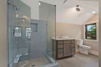 Well appointed bath with huge walk-in shower