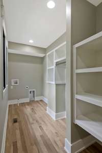 Walk-in closet with washer & dryer hook-up in primary