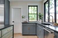 Door opens to a spacious walk in pantry