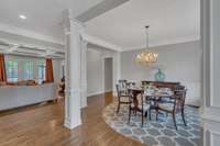 The formal dining room is spacious and open with room to entertain your family and friends!