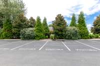 The visitor parking is located directly across from each townhome for friends and family.