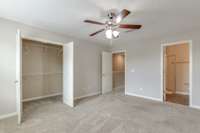 Primary bedroom has a nice large closet.