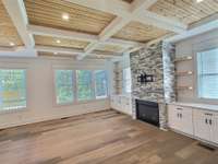 Look at the ceilings in this living room!