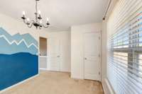 Front Upstairs Bedroom with view toward Walk-in Closet