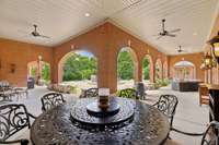 This spectacular view is what you see while dining from this area of the Covered Patio.