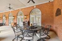 On this part of the Patio just outside the Kitchen and Great Room there is plenty of space for a large set of Table and Chairs.