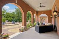 At the other end of the Covered Porch, there's plenty of room for Lounging Couches and Chairs.